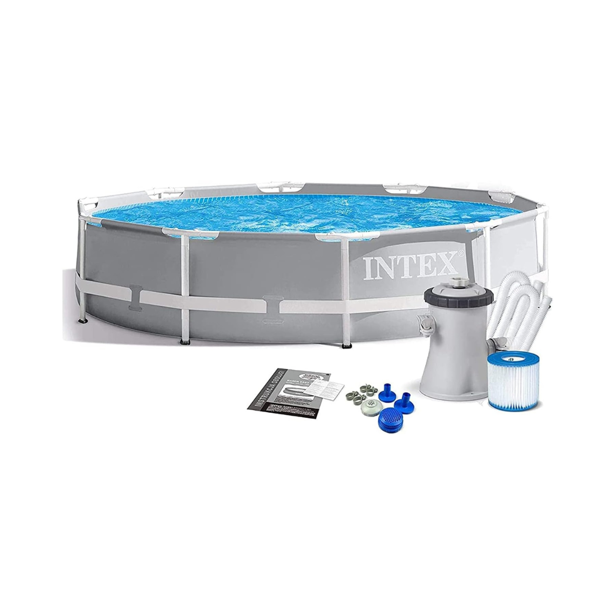 Intex 10Ft X 30In Prism Frame Pool Set, Grey, 26702Uk