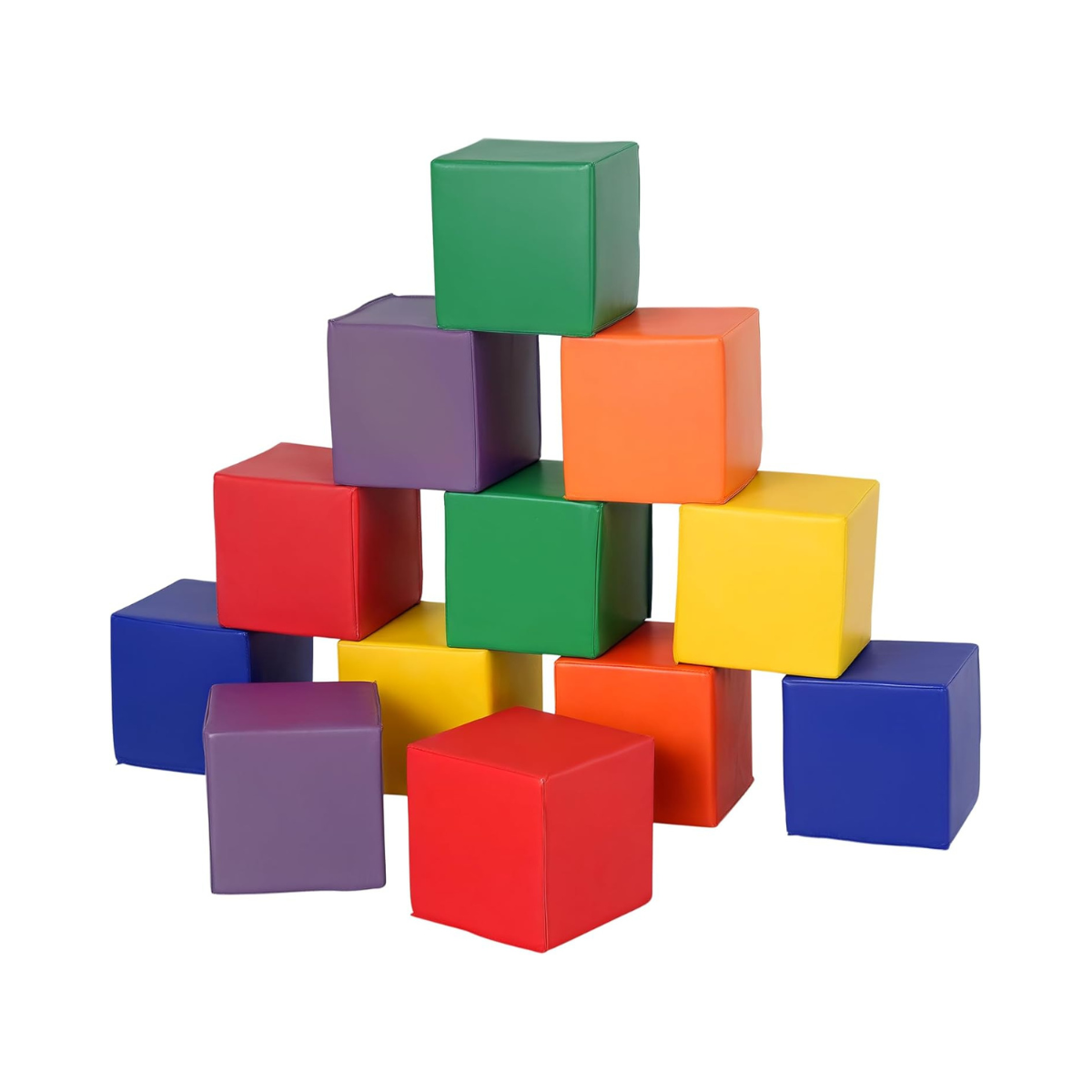 12 Piece Soft Play Foam Blocks Set for Toddlers, Baby Climbing Stacking Building Blocks, Indoor Learning Activity Toy, Safe PU Foam Playset, Ages 18 Months+