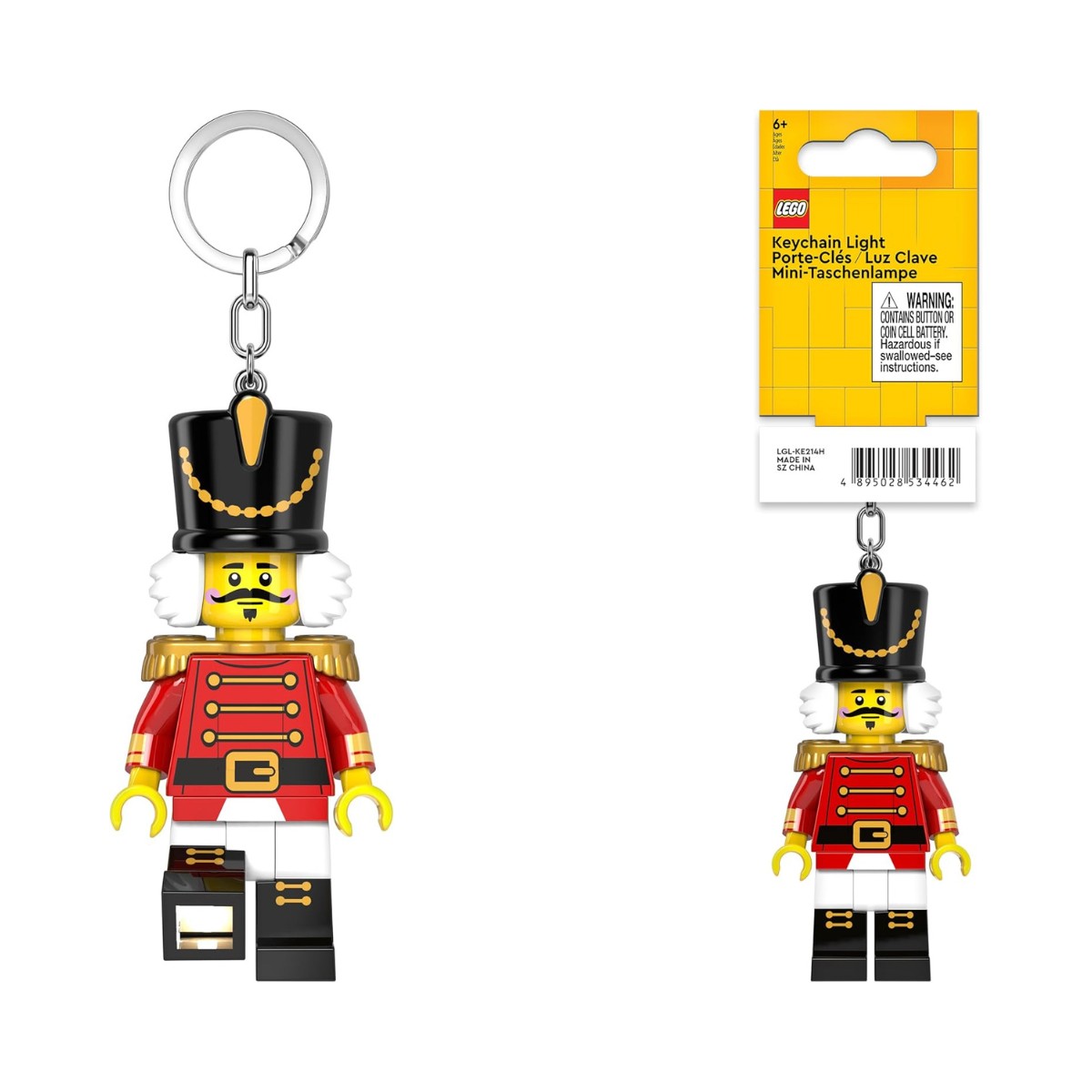 IQ Lego Minifigures Keychain Light - Nutcracker - 3 Inch Tall Figure (KE214H)