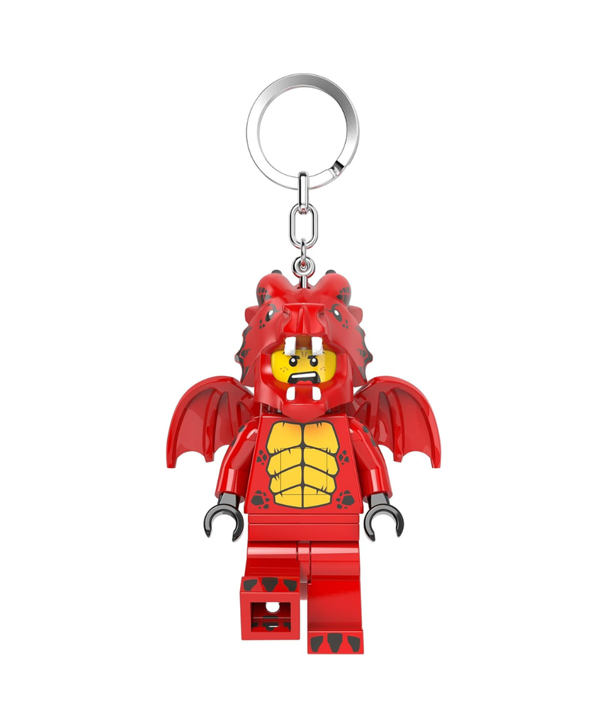 LEGO Minifigures Large 3 Inch Tall Figure Keychain Light - Dragon Suit Guy (KE196H), Red, Large - 3 inches tall