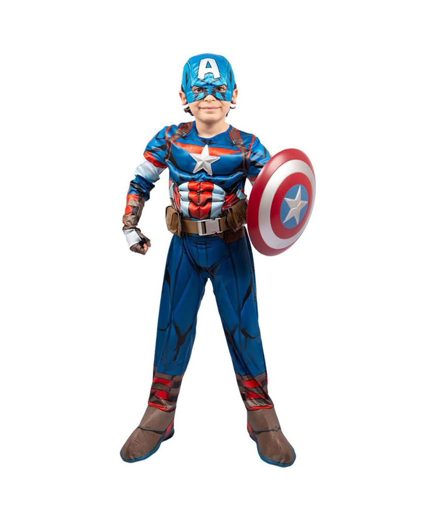 Party Centre Marvel Avengers Captain America Deluxe Costume, 5-6 years