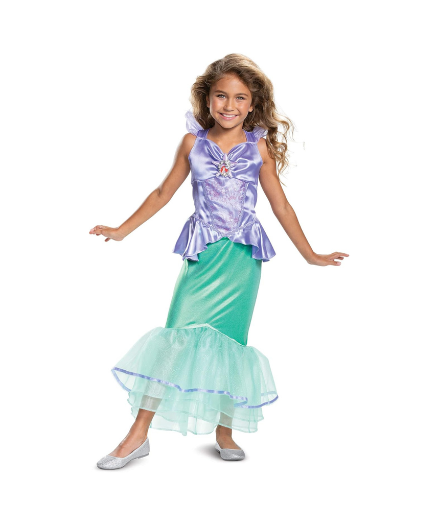 Disguise Disney Princess Ariel Classic Girls' Costume, Teal, M (7-8)