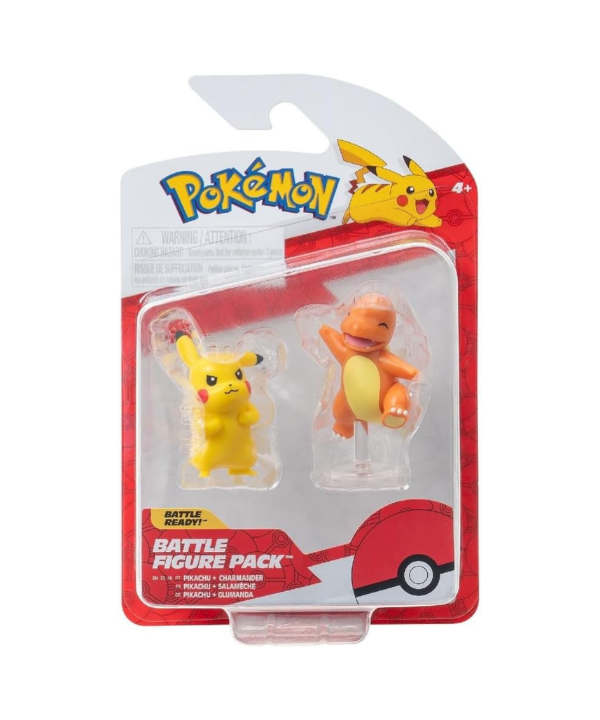 Pokemon Battle Figure 1st Partner 2-Inches - Pikachu + Charmander