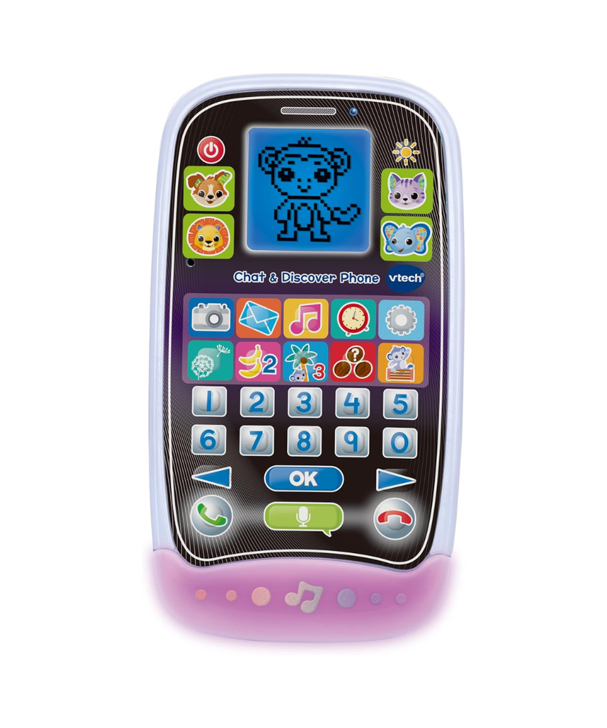 VTech Chat & Discover Phone Educational Toy Smartphone with Games Apps Lights and Music Multicolour 2+