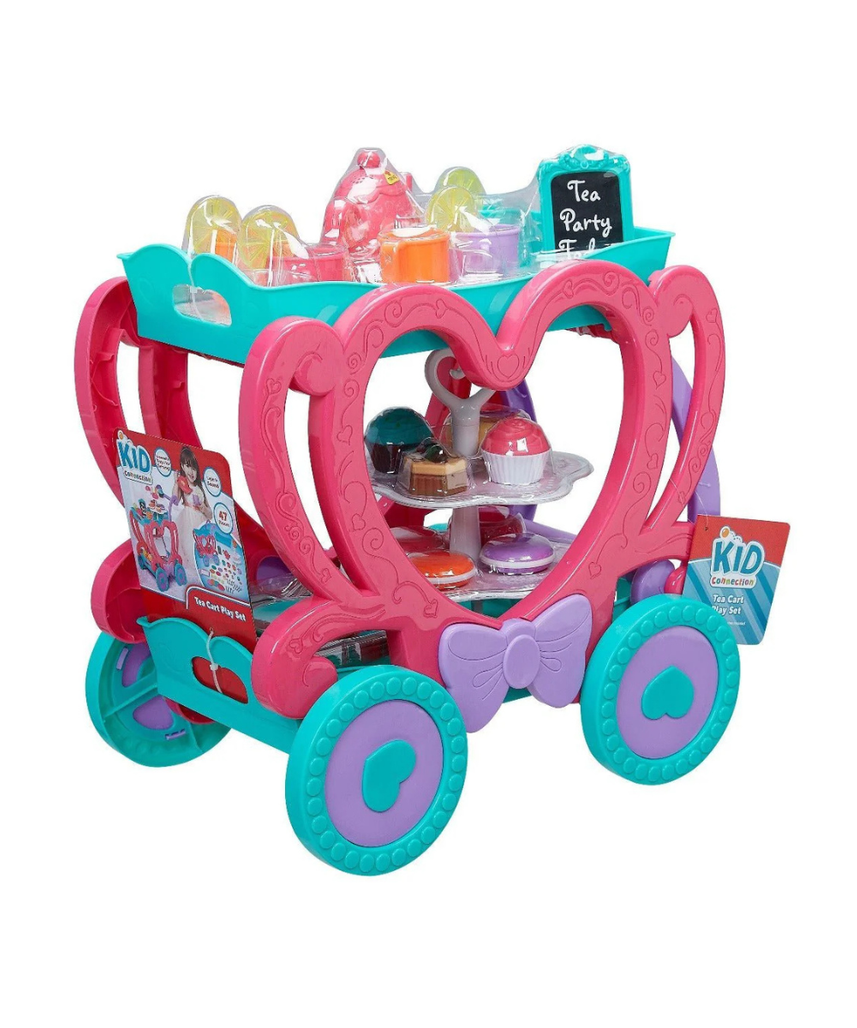 Boley Tea Cart Toy Set 47 Pieces, Pretend Play Tea Party Trolley with Tea Accessories for Kids, Role Play Toy Set, Ages 3+