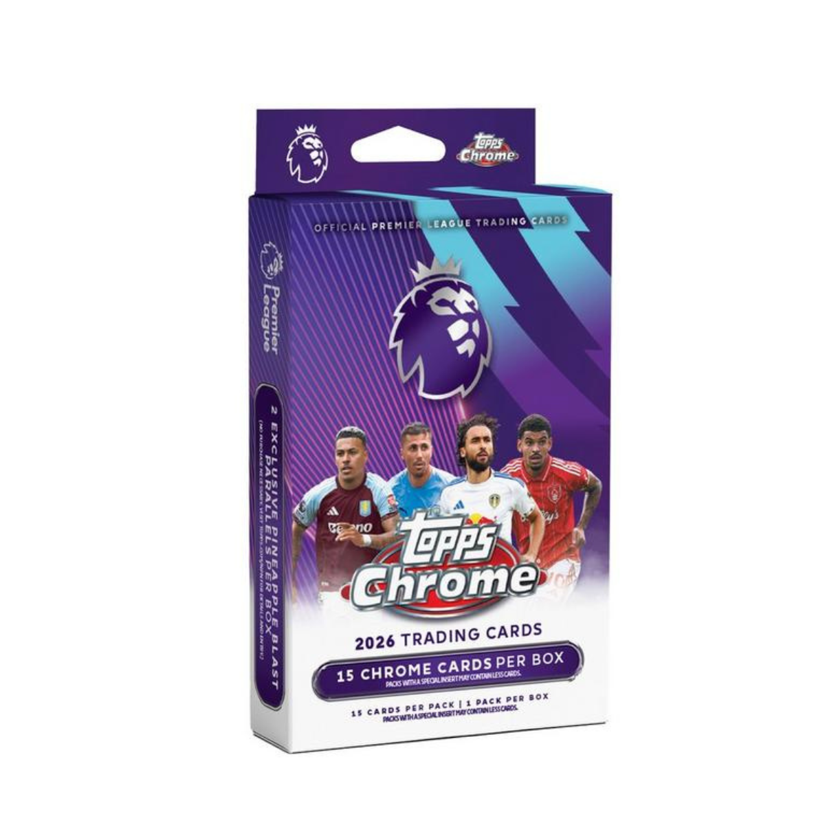 Topps Chrome Premier League 2026 Hanger Pack Football Trading Cards Value Format 15 Cards 6+