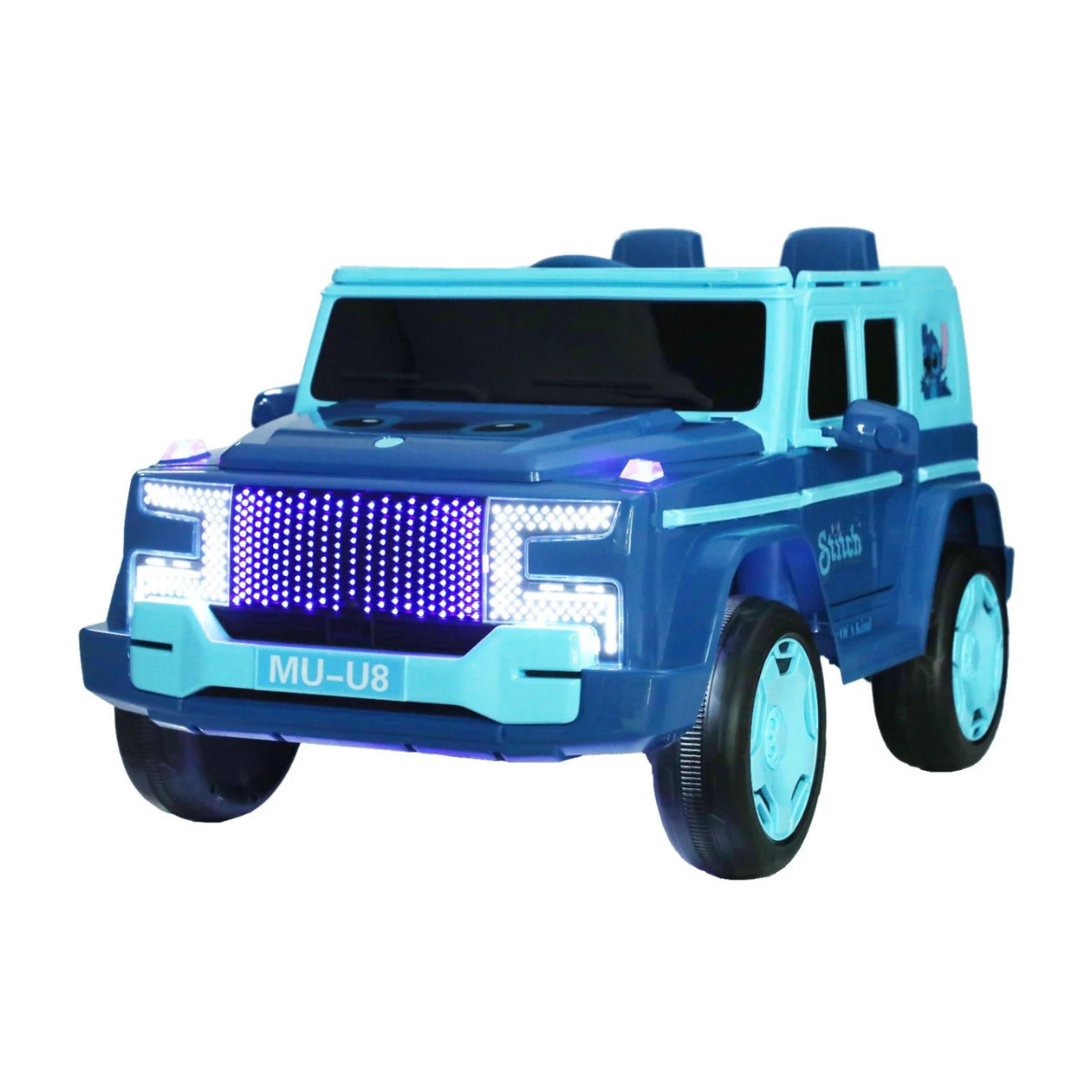 Stitch Kids 12V Electric Ride-On Pickup Truck with Remote Control, 4 Wheel Drive, Bluetooth Music Player, Blue Ride-On Car for Kids Ages 3+