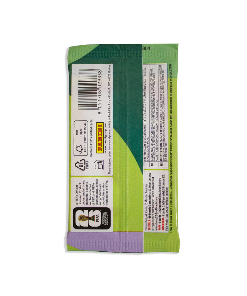 Panini FIFA World Cup 2026 Trading Cards Pack, Official Football Collectible Cards, 8 Cards per Pack, Soccer Player Cards Collection for Fans and Collectors