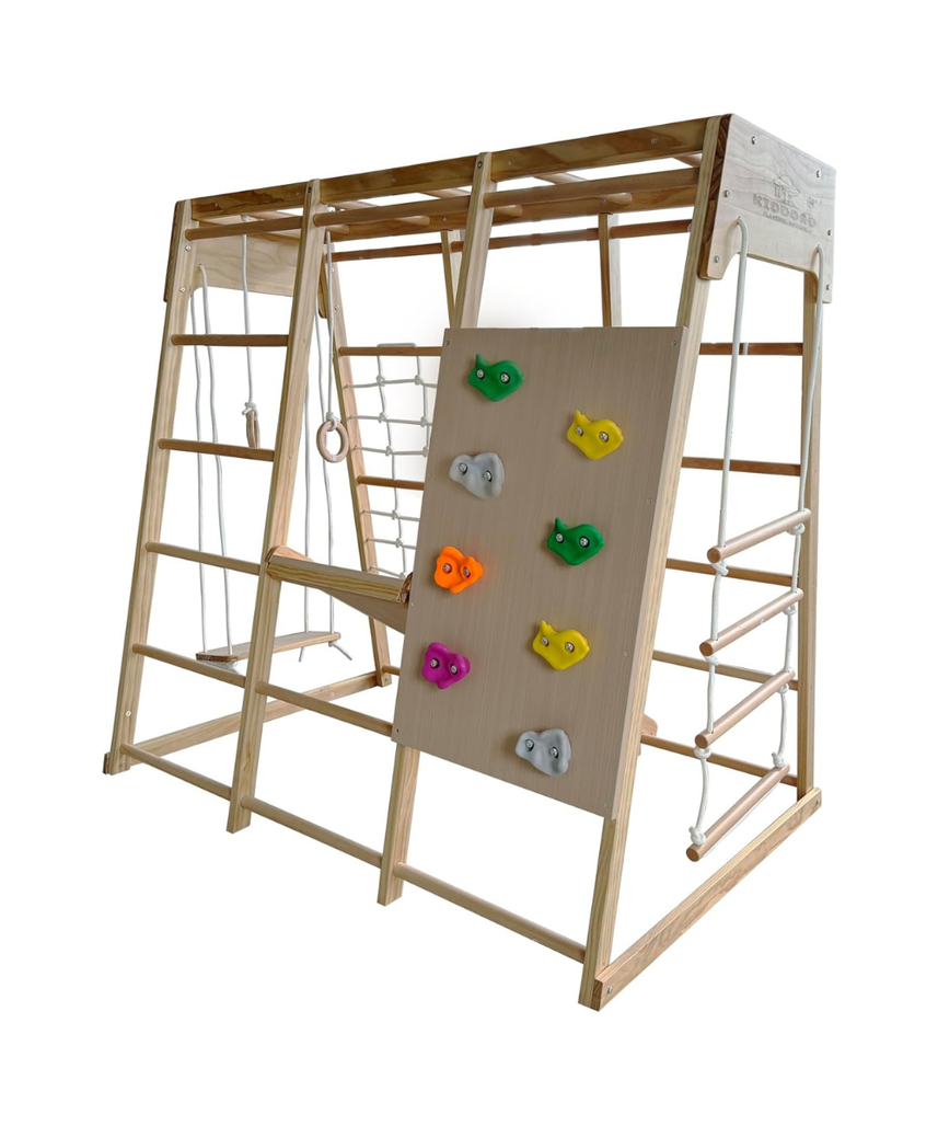 Kiddoro Cheerful Climber DIY Wooden Playset for Kids 2–5 Years, Indoor & Outdoor Climbing Frame