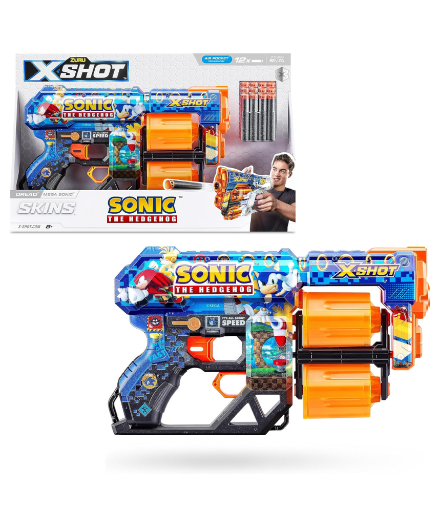 XShot Skins Dread Sonic Bulk Mega Sonic, Easy Reload, Air Pocket Dart Technology, Toy Foam Dart Blaster for Kids, Teens, Adults,Boys & Girls, Outdoor Action Gun Games,Gift for Kids Ages 8+