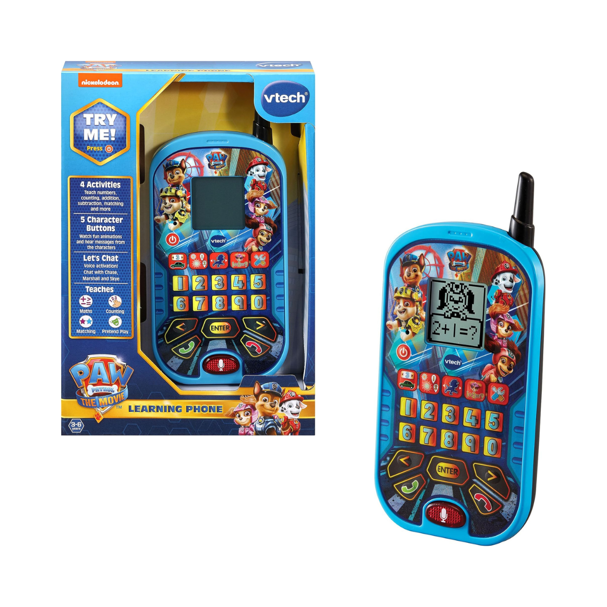 VTech PAW Patrol The Movie Learning Phone, Interactive Educational Toy, Blue, Kids 3–6 Years