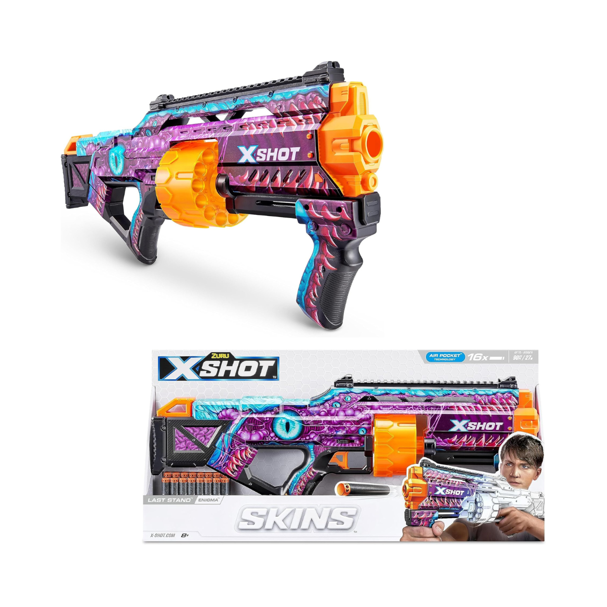 XSHOT Skins Last Stand Enigma, Blaster Design Toy Gun For Kids Teen Adults Boy & Girls, Aiming & Outdoor Games Gift For Kids Ages 8+