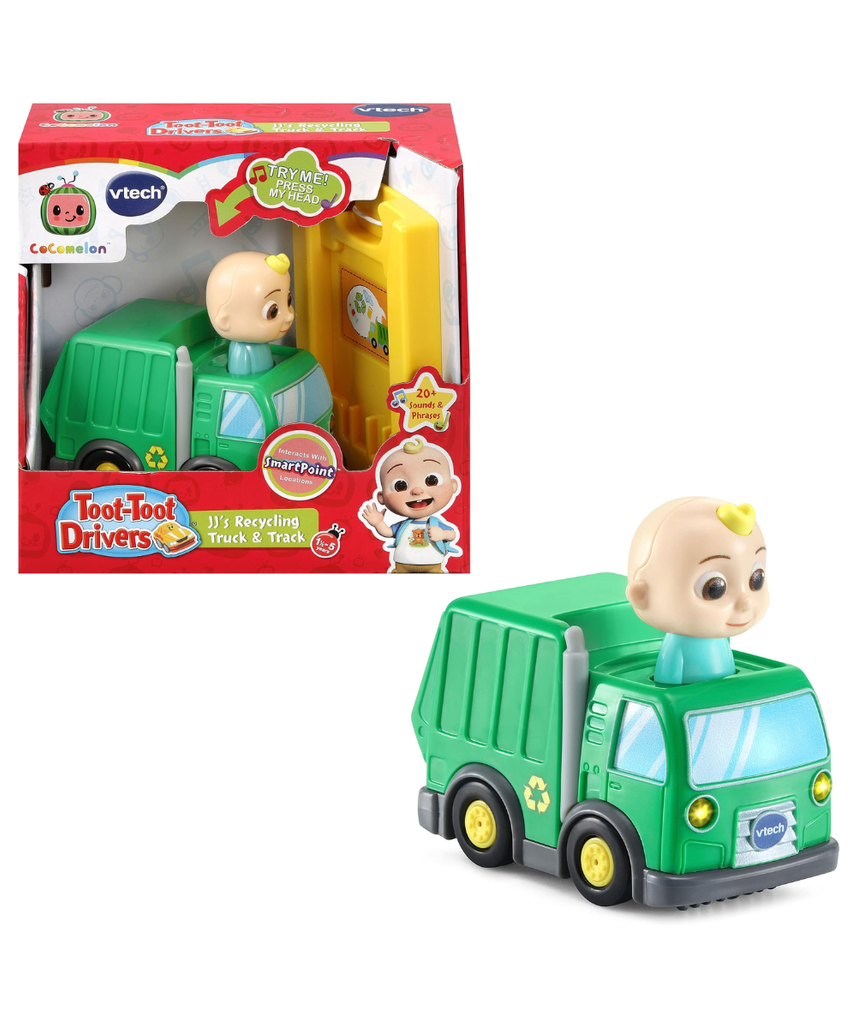 VTech CoComelon Go! Go! Smart Wheels JJ’s Recycling Truck & Track, Interactive Toddler Toy, Ages 1.5–5 Years