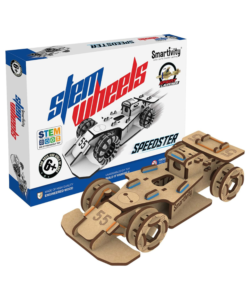 Smartivity DIY Speed CAR Toy for Kids Ages 6-12 | F1- Racing Car with Launcher | Fun Birthday Gift for Boys and Girls | STEM Learning Car Toys for 6,7,8,9,10,11,12 Years