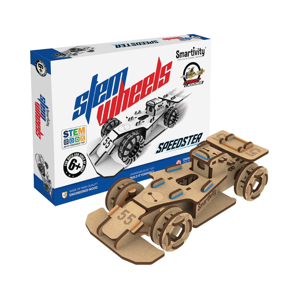 Smartivity DIY Speed CAR Toy for Kids Ages 6-12 | F1- Racing Car with Launcher | Fun Birthday Gift for Boys and Girls | STEM Learning Car Toys for 6,7,8,9,10,11,12 Years