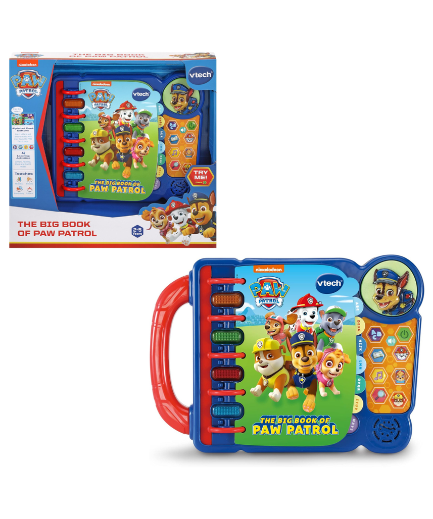 VTech The Big Book of PAW Patrol, Interactive Alphabet Learning Toy with Letters, Words, Music & Phrases, Multicolour, Kids 2–5+ Years