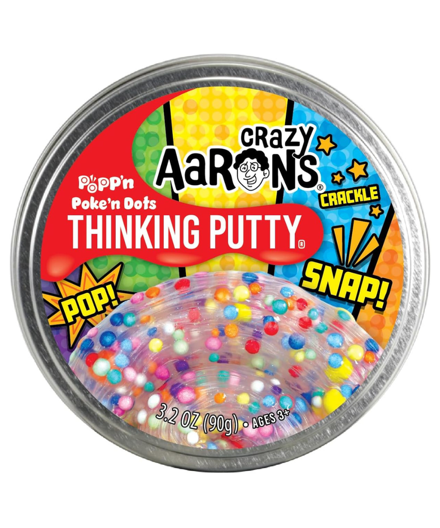 Crazy Aaron's Poke'N Dots Popp’n Thinking Putty® - 4" Tin Thinking Putty - Non-Toxic Sensory Play Putty - Never Dries Out - Creative Toy