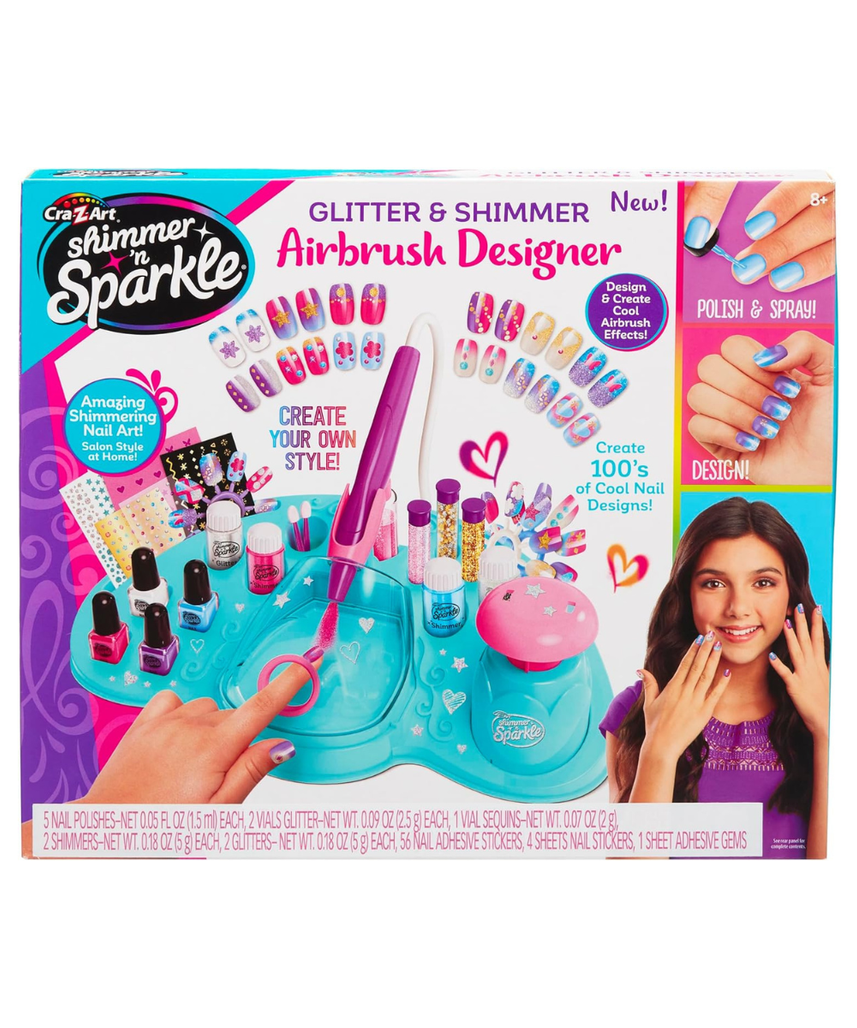Cra-Z-Art Shimmer and Sparkle Airbrush Designer Nail Salon Kit, Multicolour