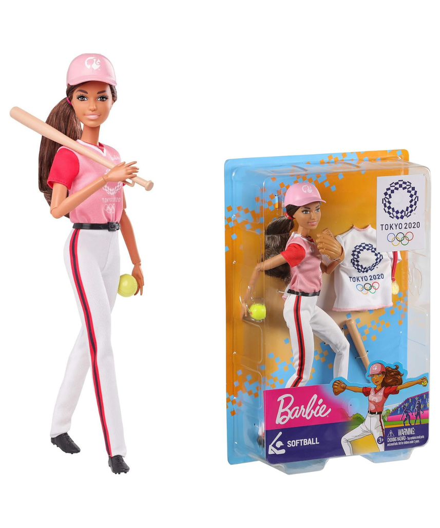 Barbie Tokyo 2020 Olympic Softball Doll Set - Uniform, Jacket, Medal & Accessories for Ages 3+