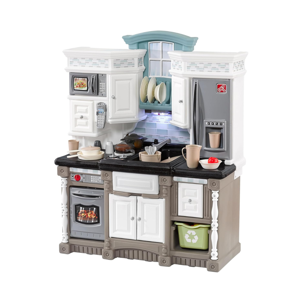 Step2 Dream Kitchen Refresh 852100, Modern Kids Play Kitchen Set with Lights, Sounds & 37 Accessories, Ages 2–5+ Years