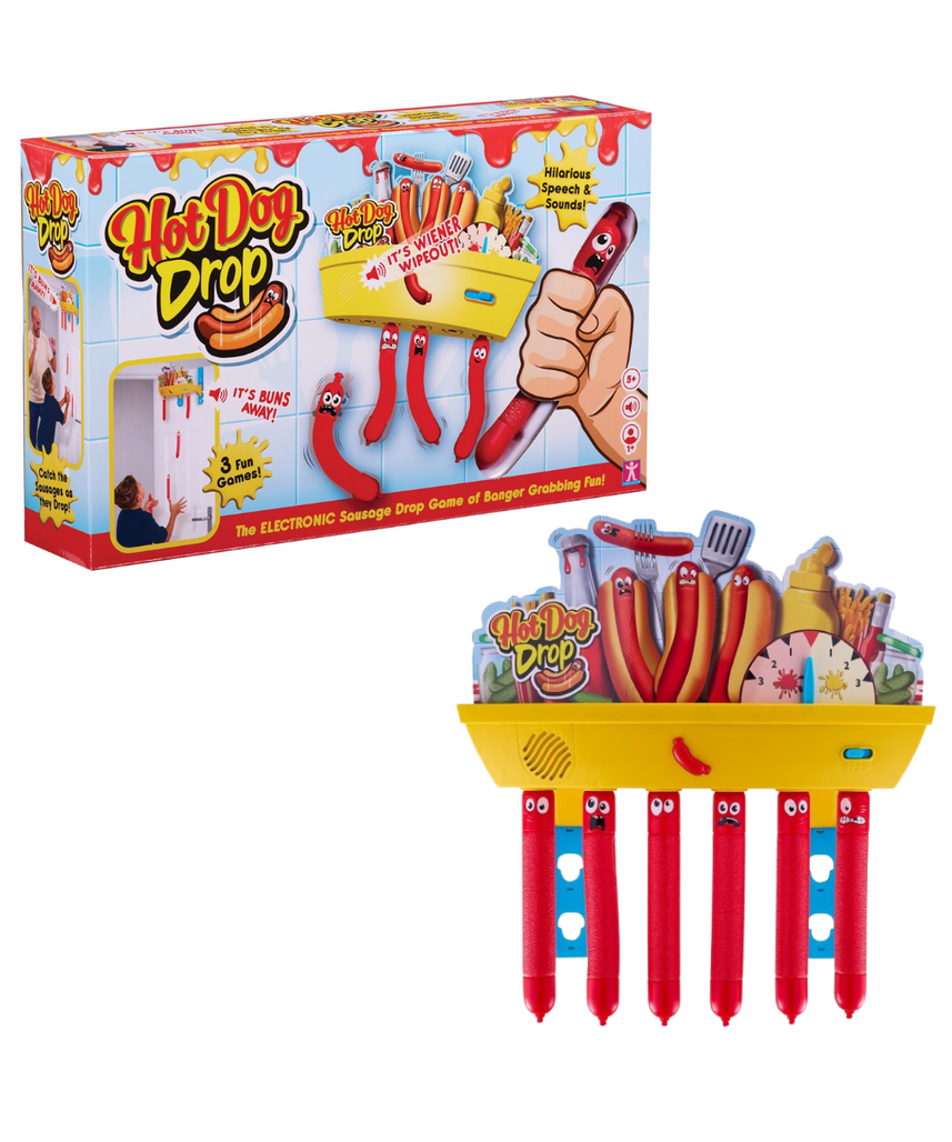 Hot Dog Drop Game, Fun Family Game for Kids 5+ Years, Exciting Fast-Paced Sausage Grabbing Game
