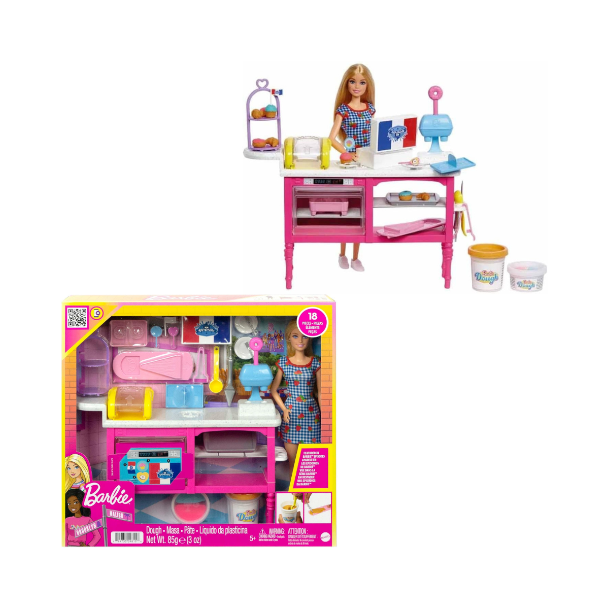 Barbie Doll and Accessories, “Malibu” Doll and 18 Pastry-Making Pieces, It Takes Two Café