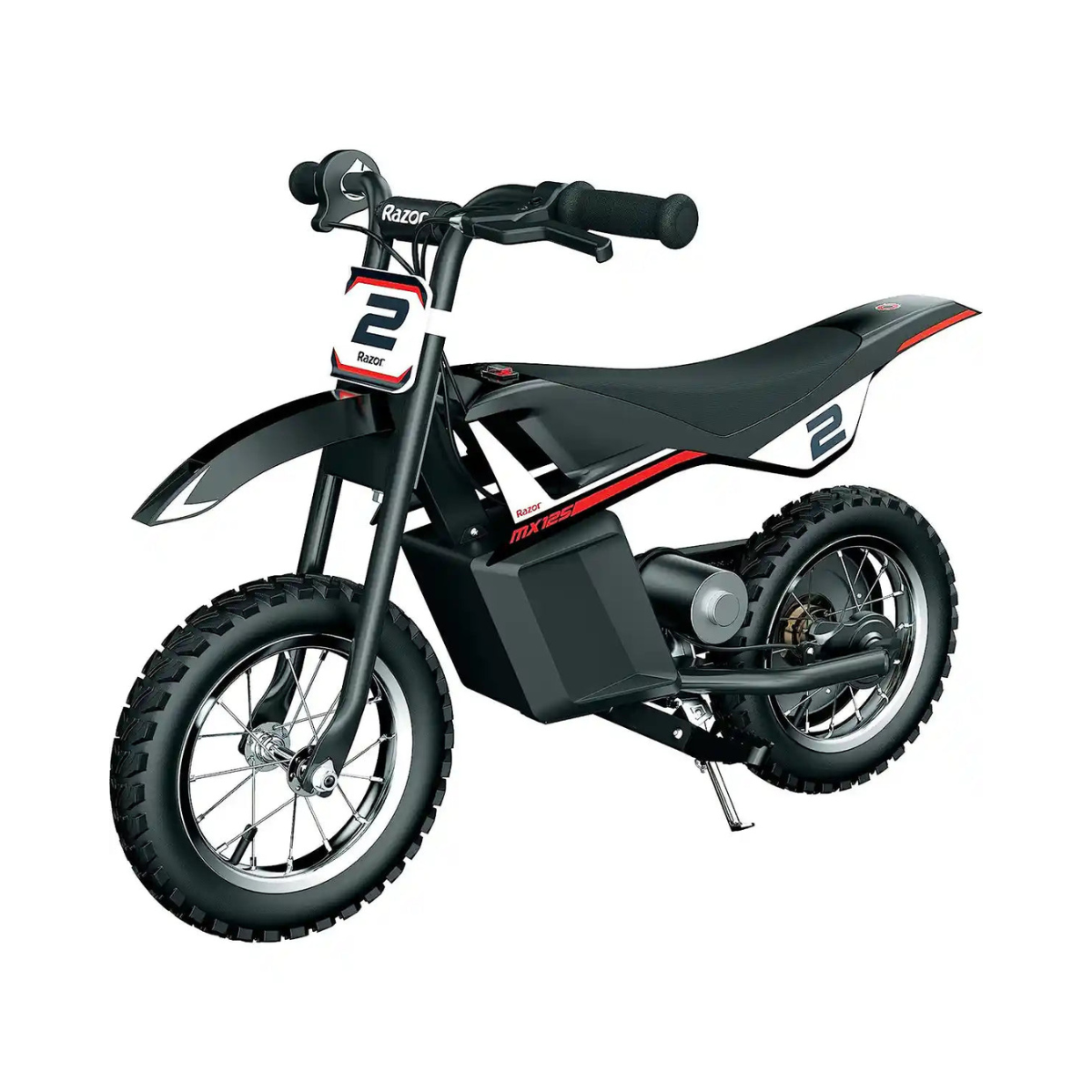 Razor MX125 Dirt Rocket Electric Dirt Bike for Kids Ages 7+, 100W High-Torque Motor, Rear-Wheel Drive, Speeds up to 8 MPH, 40 Min Run Time, Black