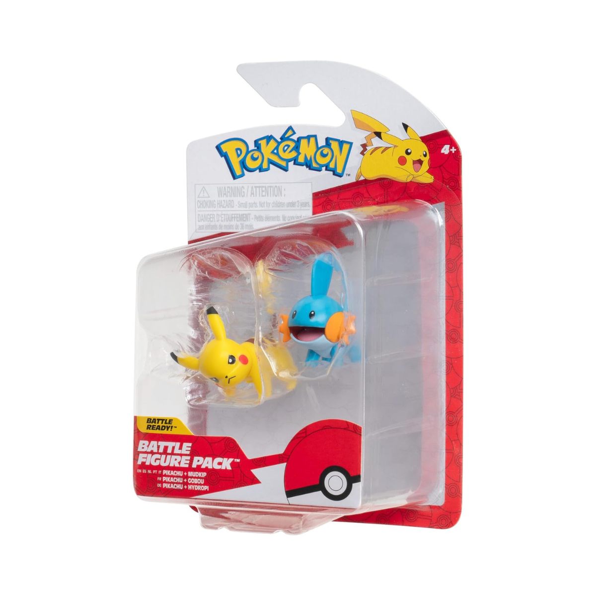 Pokemon Pikachu & Mudkip Figures, Detailed Official Figures, Battle Ready, Action Figurines, Collectibles, Display Toys for Boys, Battle Figure