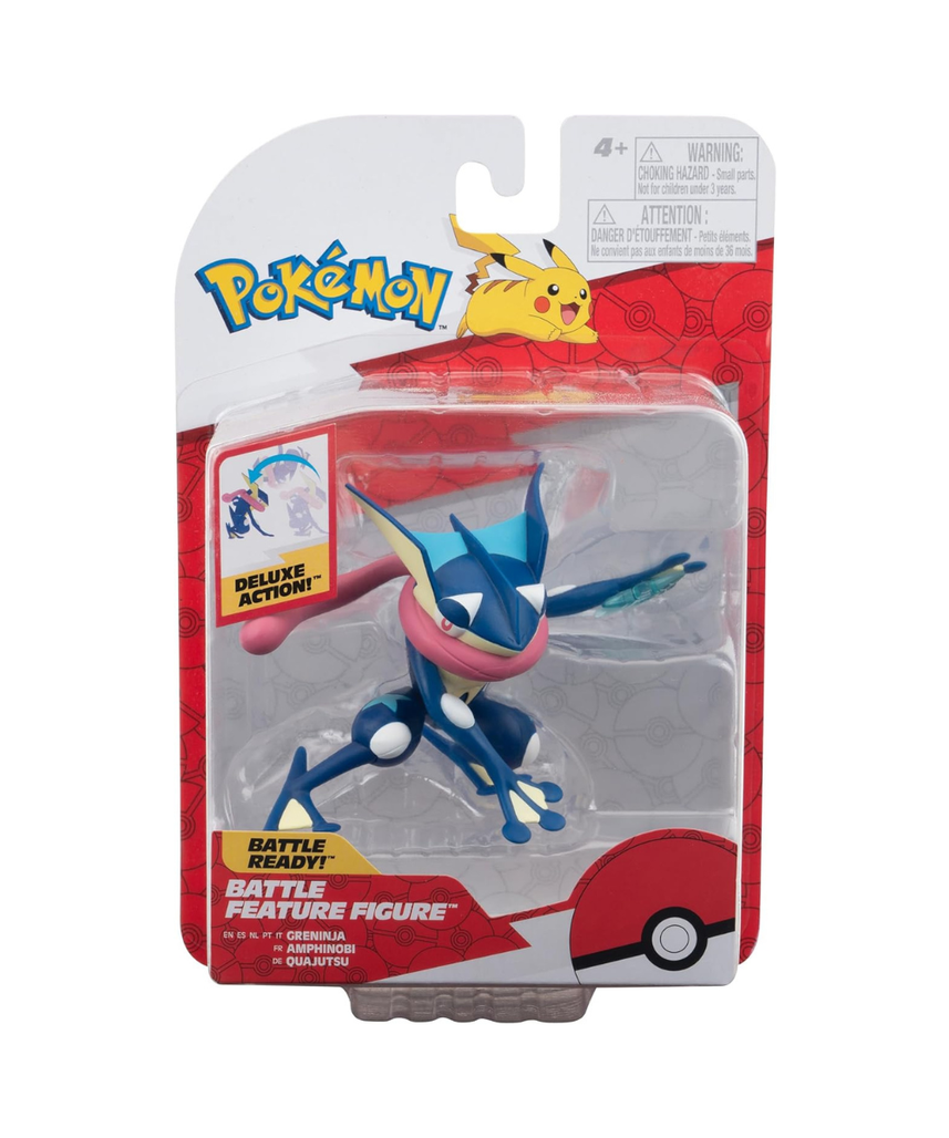 Pokemon Greninja Figures, Detailed Official Figures, Deluxe Action, Battle Ready, Action Figurines, Collectibles, Display Toys for Boys, Battle Feature Figures