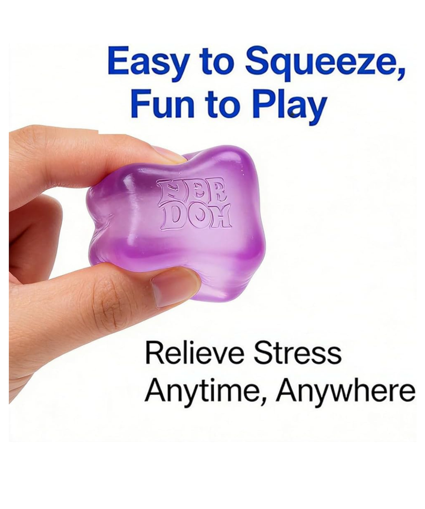 NeeDoh Nice Cube Sensory Squeeze Toy, Assorted Colors, Super Solid Squish Fidget Stress Relief Toy for Kids & Adults, 2.25 Inch Cube