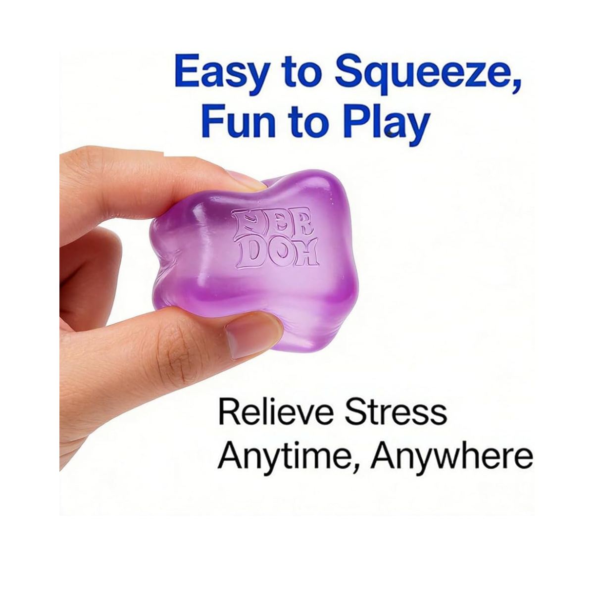 NeeDoh Nice Cube Sensory Squeeze Toy, Assorted Colors, Super Solid Squish Fidget Stress Relief Toy for Kids & Adults, 2.25 Inch Cube