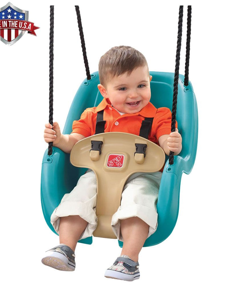 Step2 Infant to Toddler Swing, Turquoise, 1-PK, Weather-Resistant Rope & Easy-Clean Seat