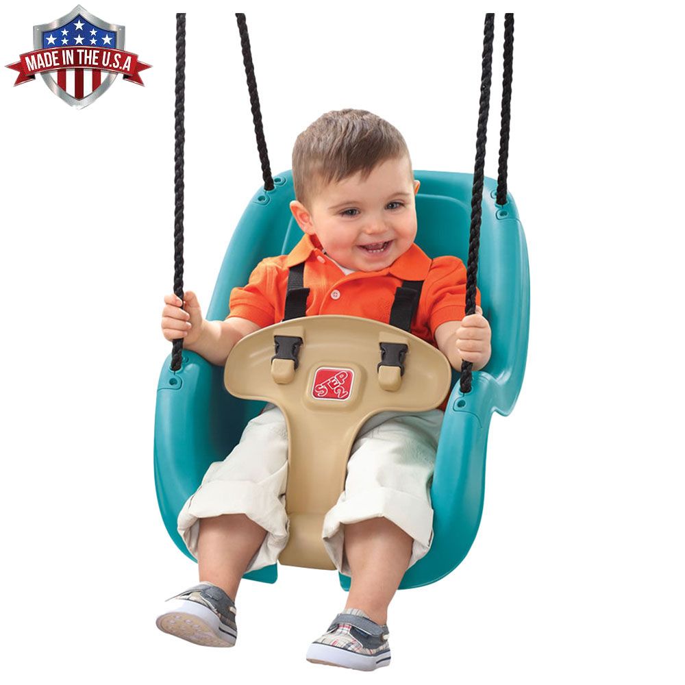 Step2 Infant to Toddler Swing, Turquoise, 1-PK, Weather-Resistant Rope & Easy-Clean Seat