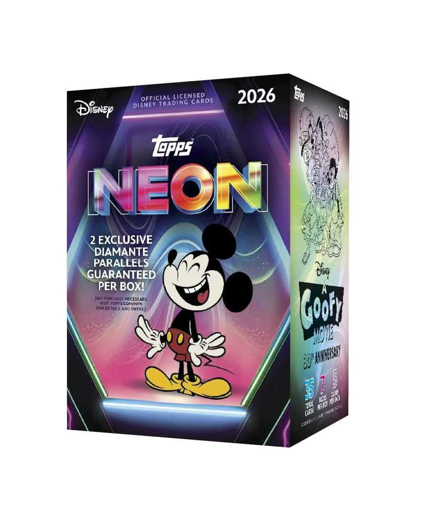 2026 Topps Disney Neon ENT Value Box Trading Cards, Phineas and Ferb, Epic Mickey, Descendants & Gargoyles Collectible Disney Card Packs