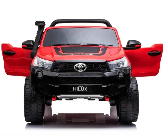 Lovely Baby LB 850DX Toyota Hilux Ride-On Car for Kids, 1-7 Years, Electric 4x4 Off-Road Vehicle, Remote Control, LED Lights, MP4 Music, Openable Doors – Red or Blue
