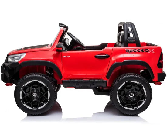 Lovely Baby LB 850DX Toyota Hilux Ride-On Car for Kids, 1-7 Years, Electric 4x4 Off-Road Vehicle, Remote Control, LED Lights, MP4 Music, Openable Doors – Red or Blue