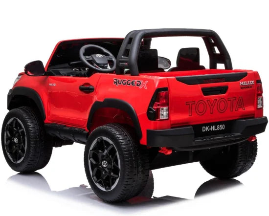 Lovely Baby LB 850DX Toyota Hilux Ride-On Car for Kids, 1-7 Years, Electric 4x4 Off-Road Vehicle, Remote Control, LED Lights, MP4 Music, Openable Doors – Red or Blue