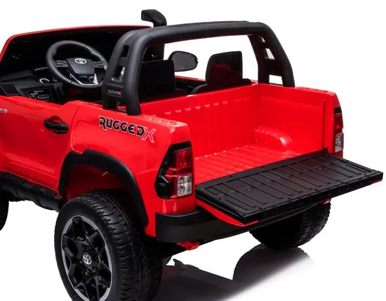 Lovely Baby LB 850DX Toyota Hilux Ride-On Car for Kids, 1-7 Years, Electric 4x4 Off-Road Vehicle, Remote Control, LED Lights, MP4 Music, Openable Doors – Red or Blue