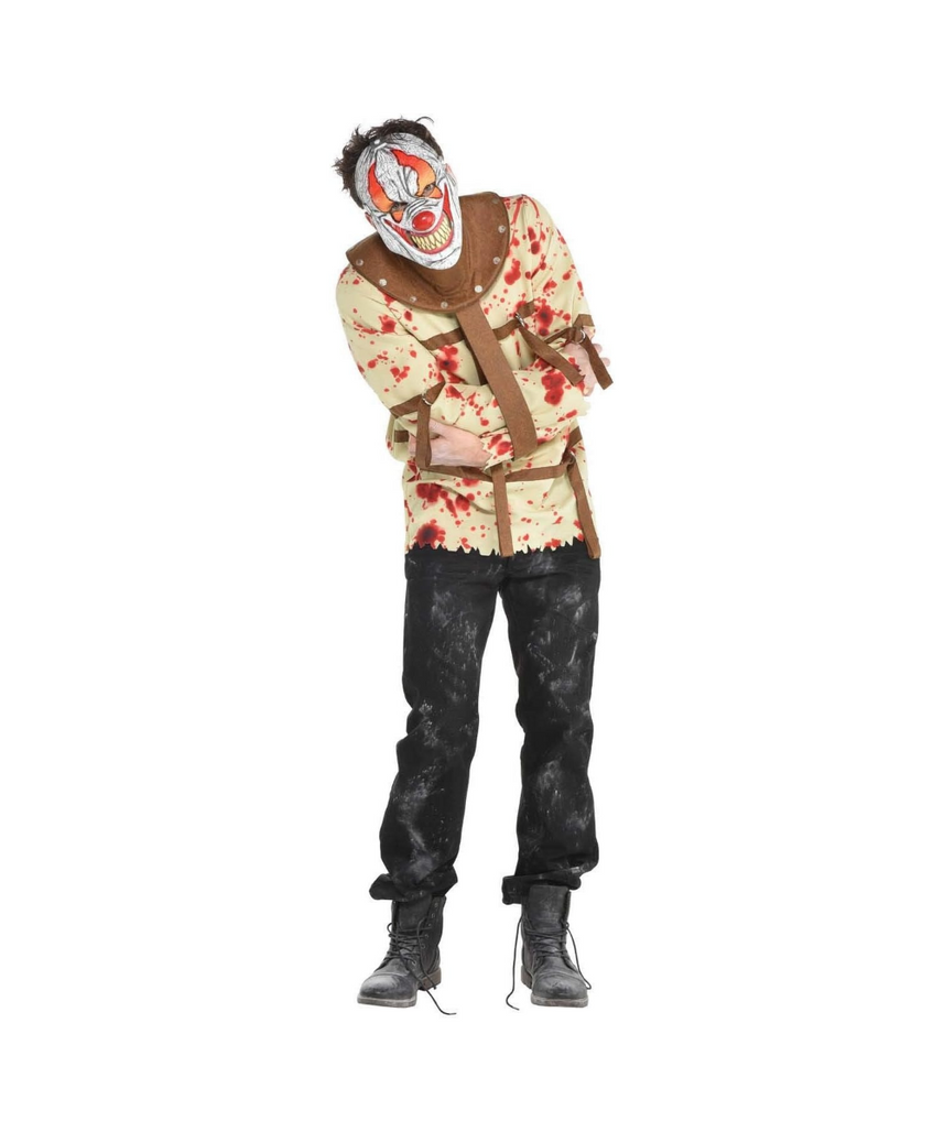Amscan - Erwachsenenkostüm Fun House Psycho, Shirt mit Maske und Kragen, Horror, Psychopath, Karneval, Mottoparty, Halloween
