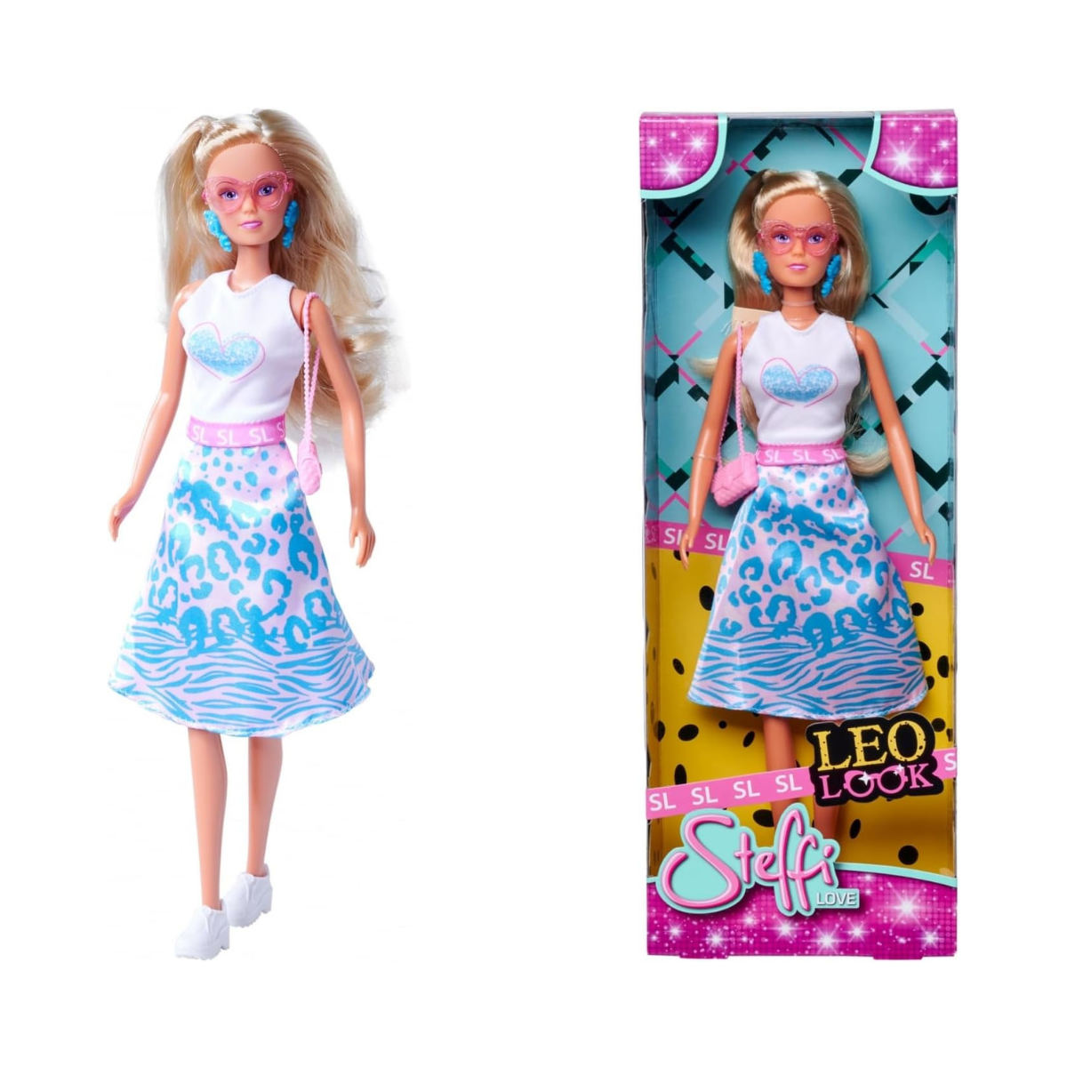 Simba Steffi Love Leo Look Fashion Doll 29 cm with Earrings Sunglasses and Handbag for Kids Ages 3 and Up