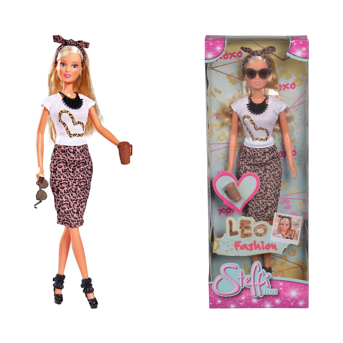 Simba Steffi Love Leo Fashion Doll 29 cm with Trendy Accessories Earrings Sunglasses and Handbag for Kids Ages 3 and Up
