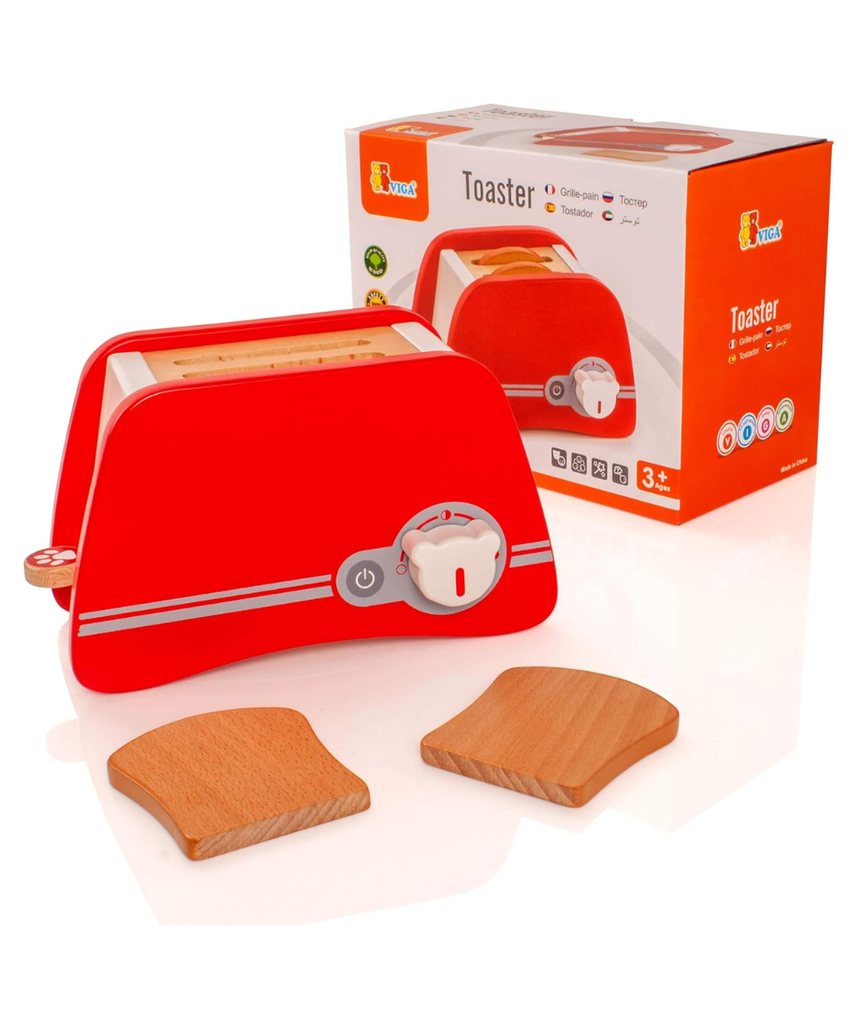 Viga Toys Wooden Toaster, Pretend Play Kitchen Accessory, Ages 3+