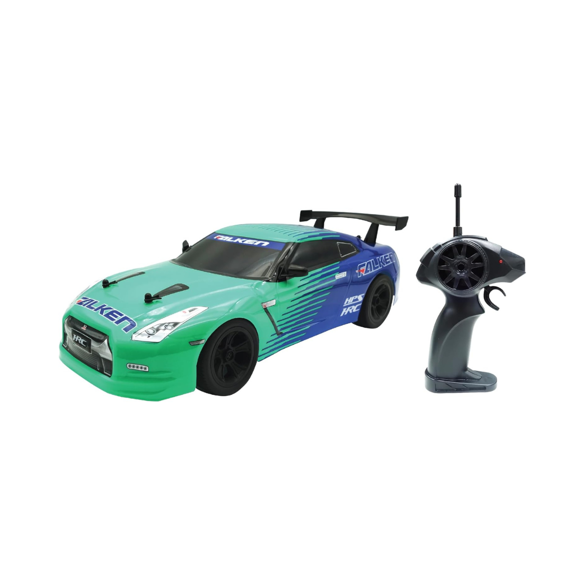 D-Power 1:10 Nissan GT-R Falken RC Car, 2.4GHz Remote Control, 7.4V USB Rechargeable Battery, Realistic Drift Design, Ages 6+