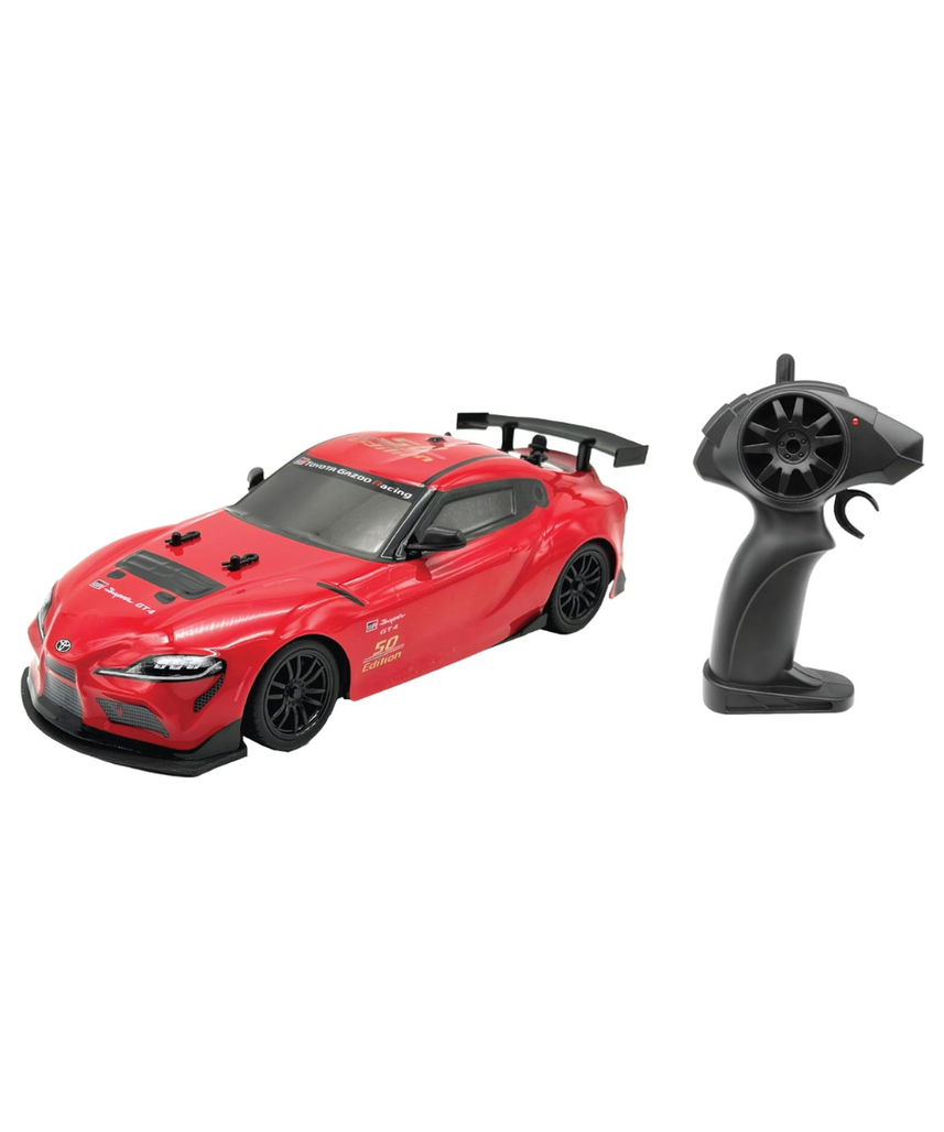 D-Power 1:16 Toyota Supra GT4 RC Car, 2.4GHz Remote Control Vehicle, Rechargeable Battery, Ages 6+