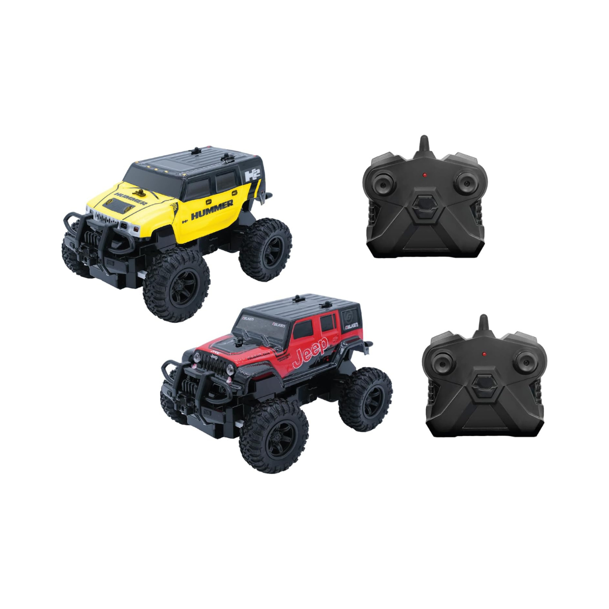 D-Power 1:24 Twin RC Car Set – Jeep Gladiator & Hummer H2, 2.4GHz Remote Control Off-Road Trucks, Batteries Included, Ages 6+