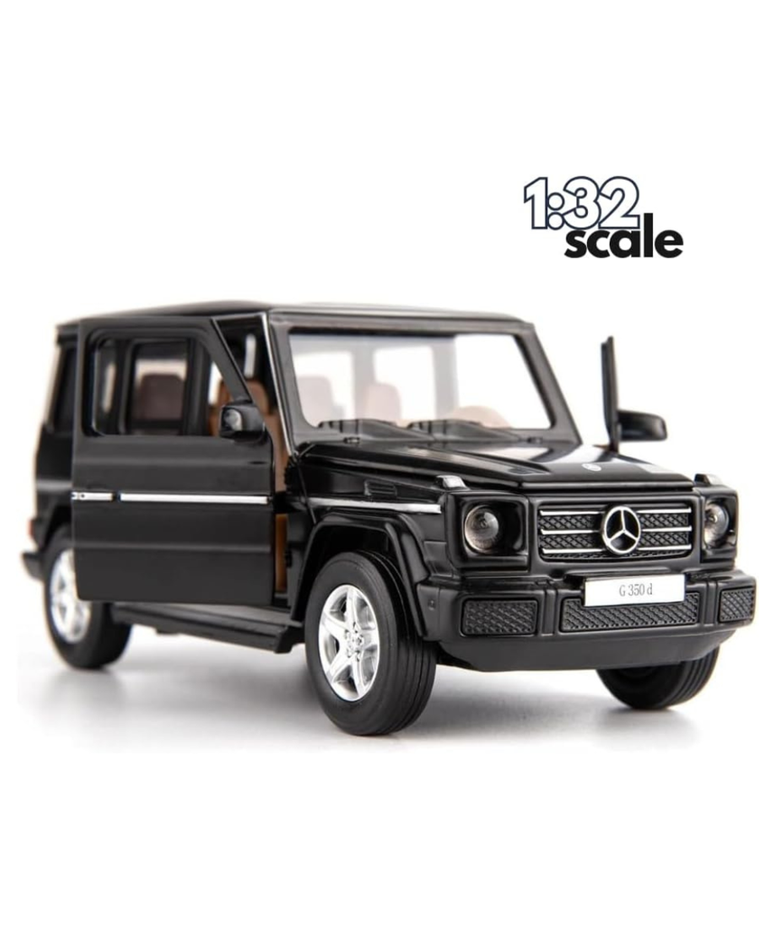 D-Power Mercedes-Benz G350D Die-Cast Model Car – 1:32 Scale, Black, Pull-Back Metal SUV Toy, Ages 3+