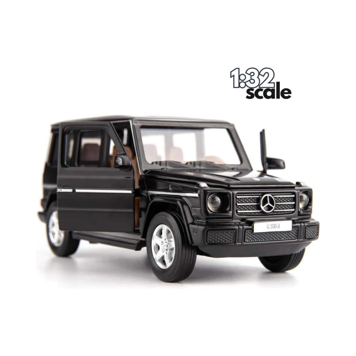 D-Power Mercedes-Benz G350D Die-Cast Model Car – 1:32 Scale, Black, Pull-Back Metal SUV Toy, Ages 3+