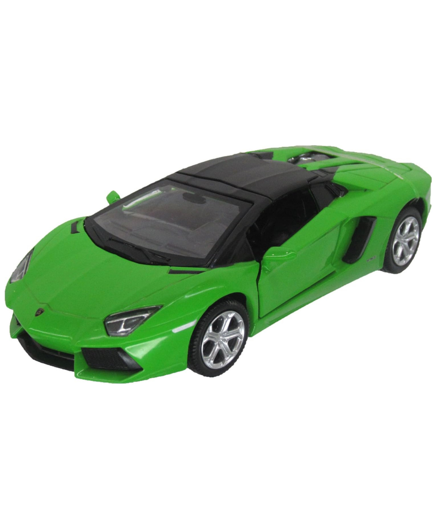 D-power Lamborghini Aventador Roadster Die-Cast Model Car – 1:32 Scale, Green, Pull-Back with Lights & Sounds, Ages 3+