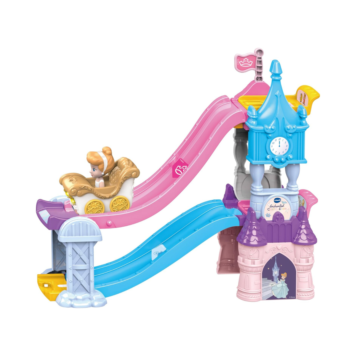 VTech, Toot-Toot Drivers, Enchanted Castle Slide, Disney Princess Playset, with Cinderella Vehicle, Lights, Songs, Phrases, Interactive, for Kids Ages 1-5+
