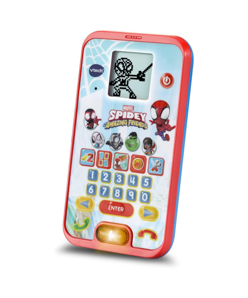 VTech, Spidey and His Super Friends Learning Phone, Multicolor, Voice-Activated Role Play, Educational Games, Interactive Learning Toy, Numbers, Counting, Memory, Matching Skills, for Children Ages 3-6